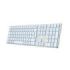 Coolbox Moonlight B431 Teclado Inalambrico - RF 2.4G y Bluetooth 5.1 - Teclas ABS Redondeadas Silencioso - Retroiluminado con 7 Colores - Bateria Recargable - Color Blanco