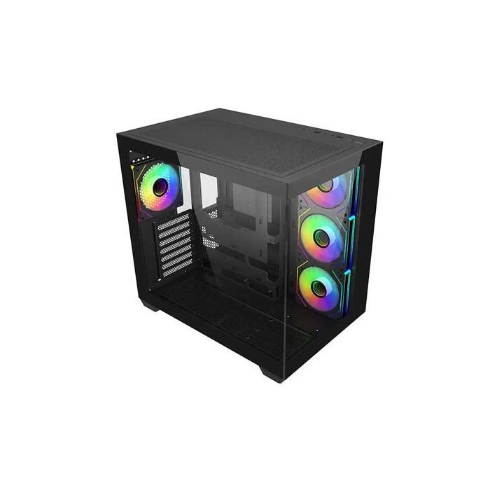 Cooler Master Elite 681 Caja Semitorre ATX/MicroATX/Mini-ITX - 4 Ventiladores 120mm RGB - Vista Panoramica - Doble Camara - Audio - 2xUSB-A - 1xUSB-C - 520x344x440mm - Color Negro