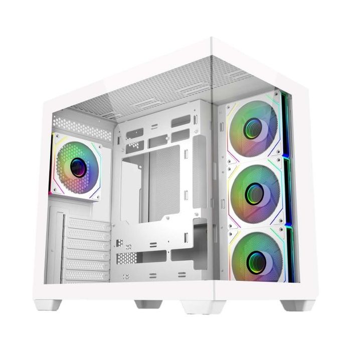 Cooler Master Elite 681 Caja Semitorre ATX/MicroATX/Mini-ITX - 4 Ventiladores 120mm RGB - Vista Panoramica - Doble Camara - Audio - 2xUSB-A - 1xUSB-C - 520x344x440mm - Color Blanco