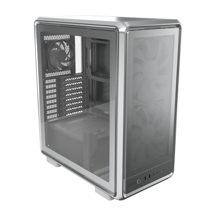 Cooler Master Masterframe 500 Caja Torre E-ATX - Ventana Lateral - Paneles Intercambiables - 2 Ventiladores de 200mm Frontales - Rejilla Metal-Mesh - 654x580x376mm - Color Plata