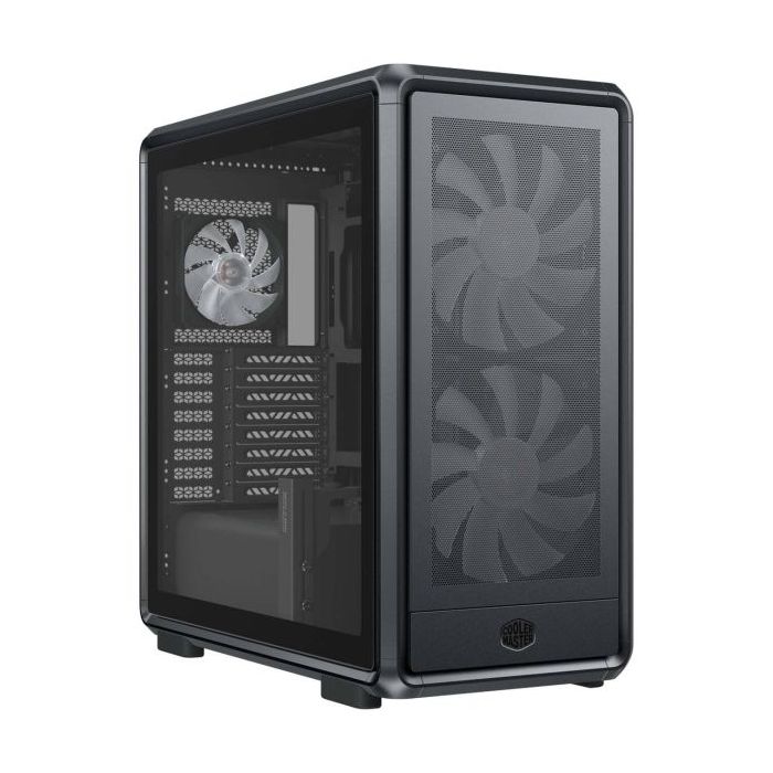 Cooler Master Masterframe 600 Caja Torre E-ATX - 2 Ventiladores 200mm RGB Frontales - 1 Ventilador 120mm RGB Trasero - Ventana Lateral - Paneles Intercambiables - Rejilla Metal-Mesh - 445x285x410mm - Color Negro