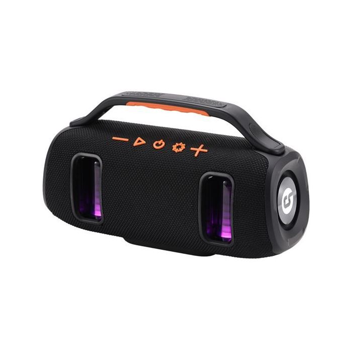 Coolsound BraveBox Altavoz Bluetooth True Wireless 15W - Autonomia hasta 3h - USB, MicroSD y Aux - Manos Libres con Microfono Integrado - Iluminacion RGB - Color Negro