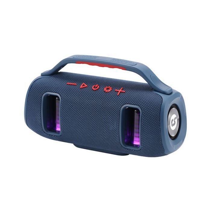 Coolsound BraveBox Altavoz Bluetooth True Wireless 15W - Autonomia hasta 3h - USB, MicroSD y Aux - Manos Libres con Microfono Integrado - Iluminacion RGB - Color Azul