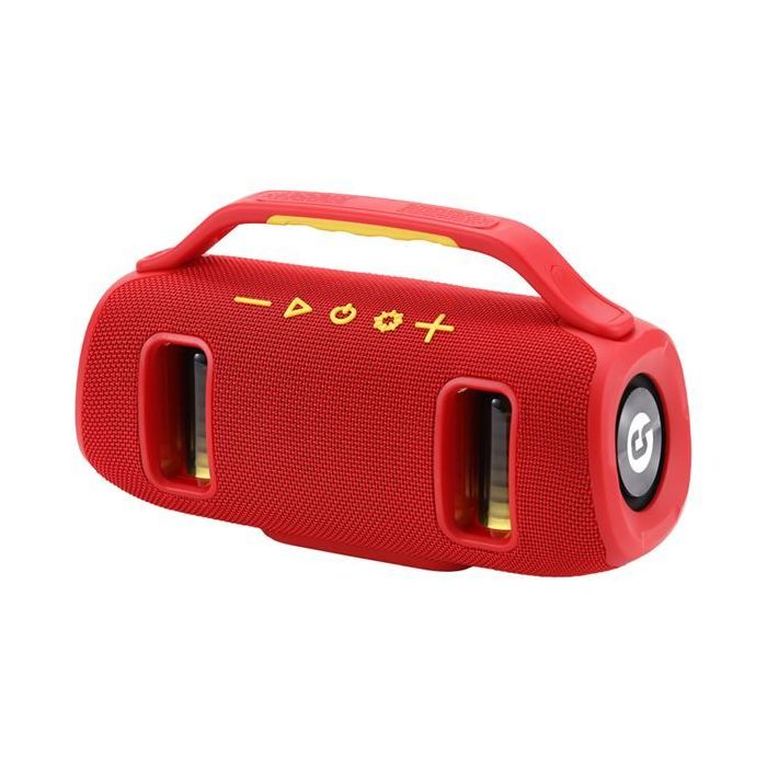 Coolsound BraveBox Altavoz Bluetooth True Wireless 15W - Autonomia hasta 3h - USB, MicroSD y Aux - Manos Libres con Microfono Integrado - Iluminacion RGB - Color Rojo