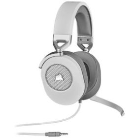 Corsair HS65 Surround Auriculares Gaming con Microfono - Multiplataforma - Sonido Envolvente 7.1 - Certificado Discord - Color Blanco