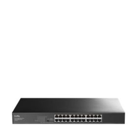 Cudy Switch Gigabit de 24 Puertos - Facil Administracion - Carcasa de Metal para Montaje en Rack - Plug and Play - Kit de Montaje en Rack Incluido - Color Negro
