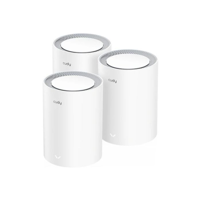 Cudy Pack de 3 Sistemas WiFi Mesh 7 Gigabit Dual Band BE3600 - Velocidad hasta 1000Mbps - 3 Puertos - Antenas Internas - Color Blanco