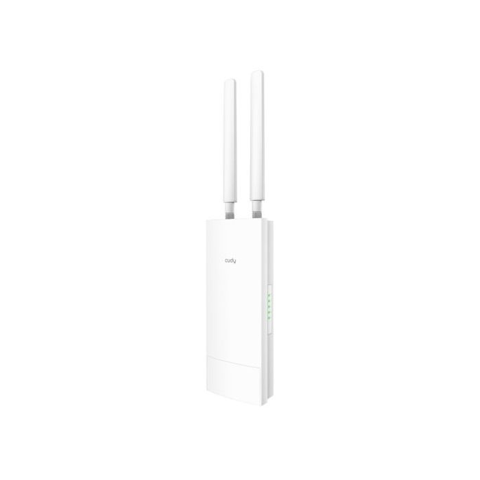 Cudy Repetidor WiFi AC1200 para Exterior - 1 Puerto - Velocidad hasta 100Mbps - 2 Antenas Desmontables - Resistencia al Agua IP65 - Adaptador PoE Pasivo de 24V - Color Blanco