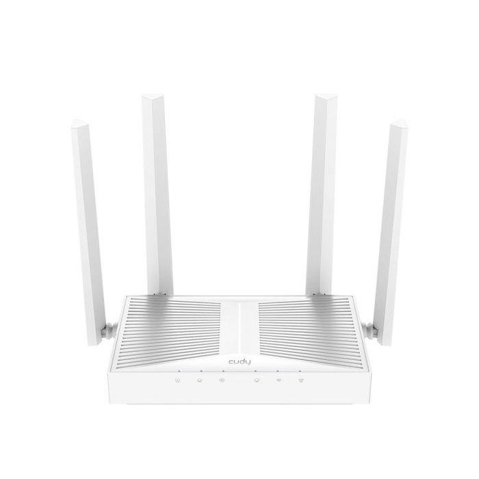 Cudy Router WiFi 6 Mesh Gigabit Dual Band AX3000 - Velocidad hasta 1000Mbps - 5 Puertos - 4 Antenas Fijas de 5dBi - Tecnologia MU-MIMO - Color Blanco