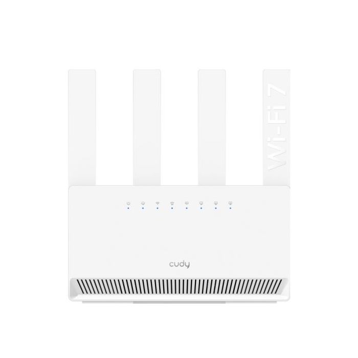 Cudy Router WiFi 7 Gigabit Dual Band BE3600 - Velocidad hasta 1000Mbps - 4 Puertos - 4 Antenas Fijas de 5dBi - Tecnologia MU-MIMO - Color Blanco