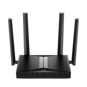 Cudy Router WiFi 7 2.5G Dual Band BE3600 - Velocidad hasta 1000Mbps - 4 Puertos - 4 Antenas Fijas de 5dBi - Tecnologia MU-MIMO - Color Negro