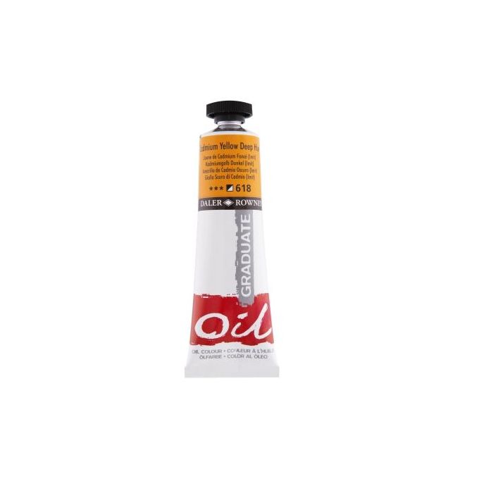 Daler Rowney Graduate Pintura al Oleo - Tubo de Aluminio - 38ml - Color Amarillo de Cadmio Profundo