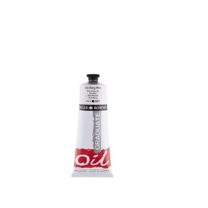 Daler Rowney Graduate Pintura al Oleo - Tubo de Aluminio - 220ml - Color Blanco Zinc de Mezcla