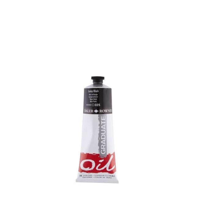 Daler Rowney Graduate Pintura al Oleo - Tubo de Aluminio - 220ml - Color Negro Lampara