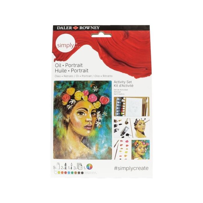 Daler Rowney Simply Activity Pack de 16 Piezas - Pìntura al Oleo - Tematica Retrato - Colores Surtidos