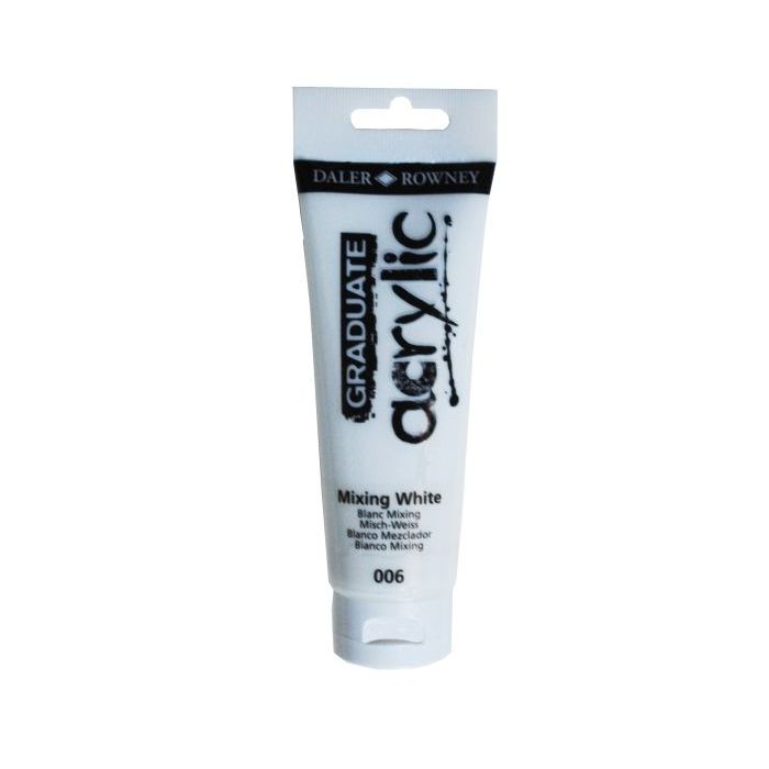 Daler Rowney Graduate Pintura Acrilica - Tubo de Plastico - 120ml - Color Blanco de Mezcla