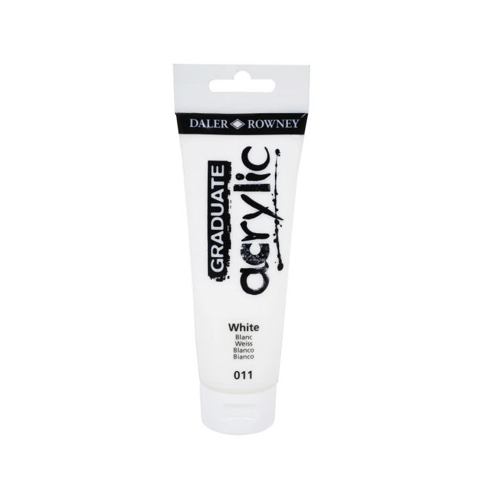 Daler Rowney Graduate Pintura Acrilica - Tubo de Plastico - 120ml - Color Blanco Titanio
