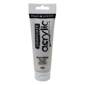 Daler Rowney Graduate Pintura Acrilica - Tubo de Plastico - 120ml - Color Blanco Perla