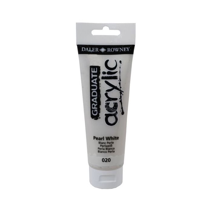 Daler Rowney Graduate Pintura Acrilica - Tubo de Plastico - 120ml - Color Blanco Perla
