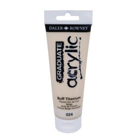 Daler Rowney Graduate Pintura Acrilica - Tubo de Plastico - 120ml - Color Titanio Buff