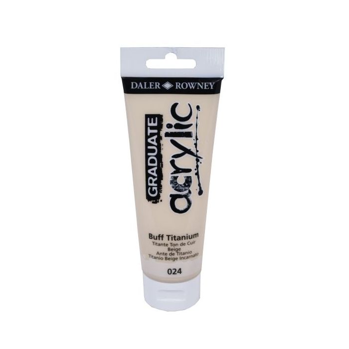 Daler Rowney Graduate Pintura Acrilica - Tubo de Plastico - 120ml - Color Titanio Buff
