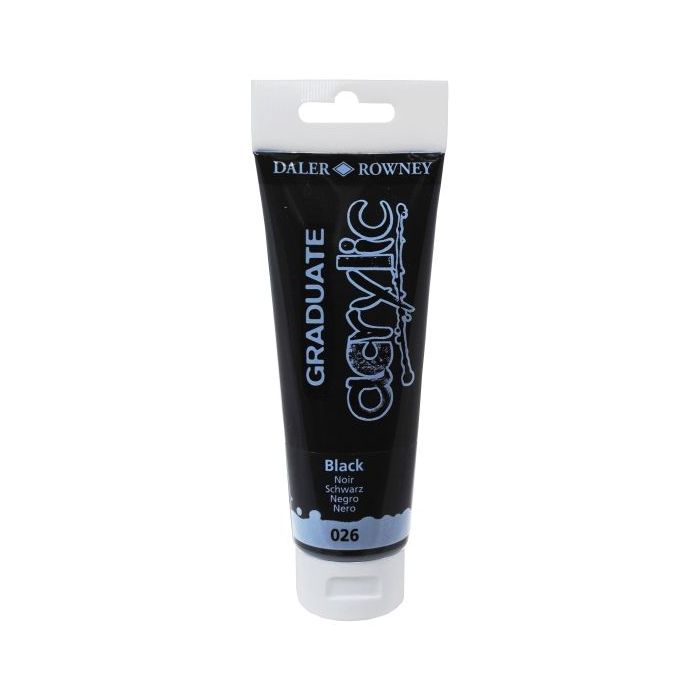 Daler Rowney Graduate Pintura Acrilica - Tubo de Plastico - 120ml - Color Negro