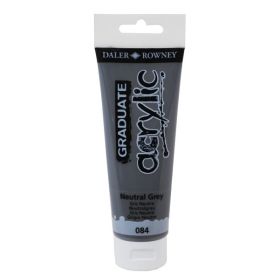 Daler Rowney Graduate Pintura Acrilica - Tubo de Plastico - 120ml - Color Gris Neutro