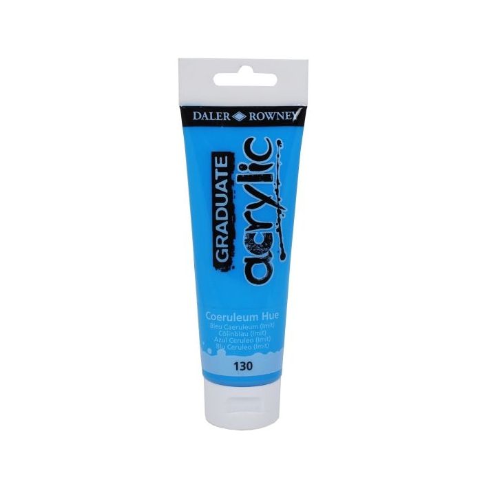 Daler Rowney Graduate Pintura Acrilica - Tubo de Plastico - 120ml - Color Azul Ceruleo