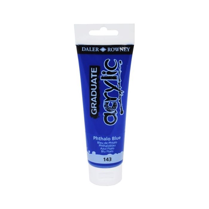 Daler Rowney Graduate Pintura Acrilica - Tubo de Plastico - 120ml - Color Azul Ftalo