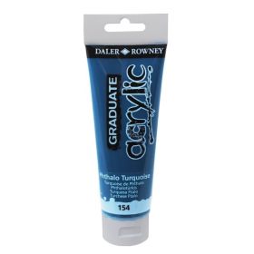 Daler Rowney Graduate Pintura Acrilica - Tubo de Plastico - 120ml - Color Turquesa Ftalo