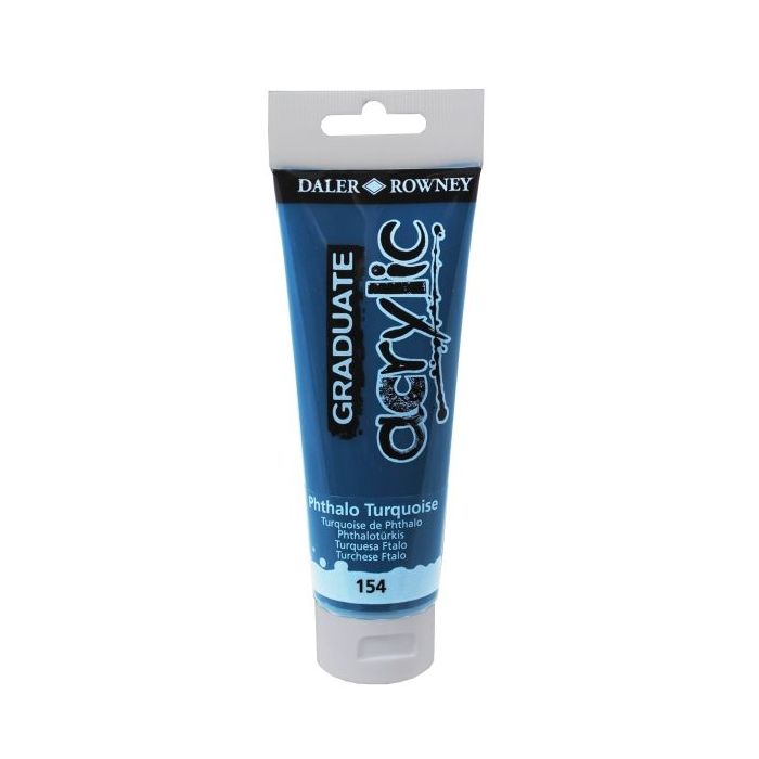 Daler Rowney Graduate Pintura Acrilica - Tubo de Plastico - 120ml - Color Turquesa Ftalo