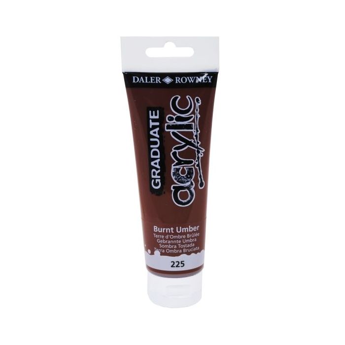 Daler Rowney Graduate Pintura Acrilica - Tubo de Plastico - 120ml - Color Sombra Tostada
