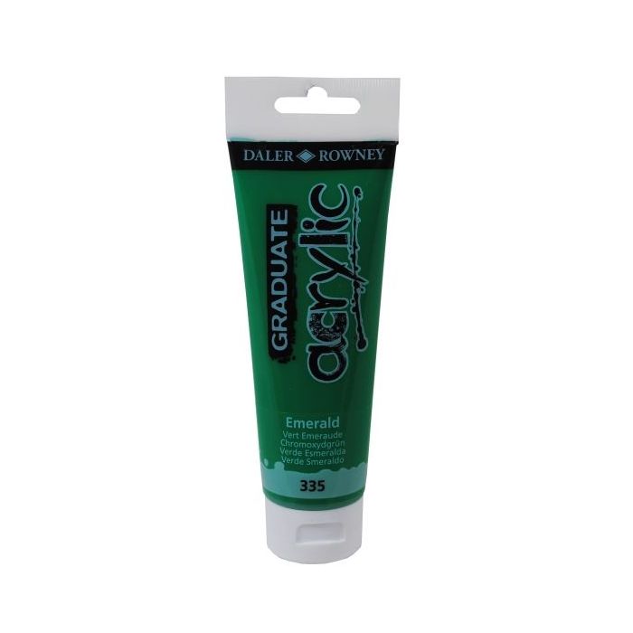 Daler Rowney Graduate Pintura Acrilica - Tubo de Plastico - 120ml - Color Verde Esmeralda