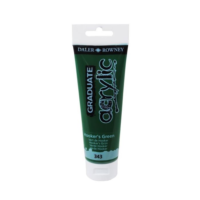 Daler Rowney Graduate Pintura Acrilica - Tubo de Plastico - 120ml - Color Verde Hooker