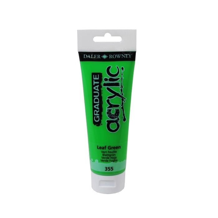 Daler Rowney Graduate Pintura Acrilica - Tubo de Plastico - 120ml - Color Verde Hoja
