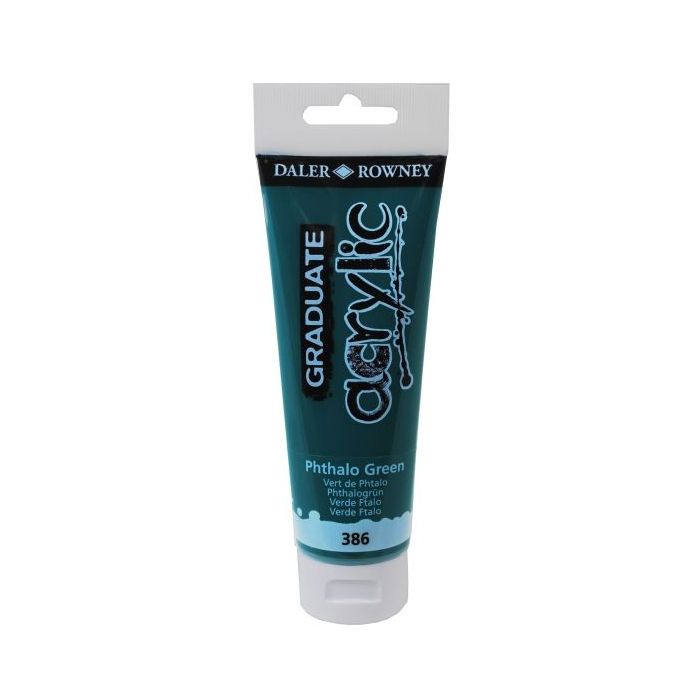 Daler Rowney Graduate Pintura Acrilica - Tubo de Plastico - 120ml - Color Verde Ftalo