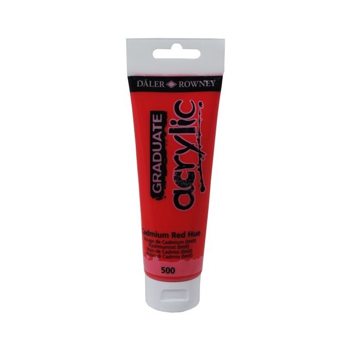 Daler Rowney Graduate Pintura Acrilica - Tubo de Plastico - 120ml - Color Rojo de Cadmio