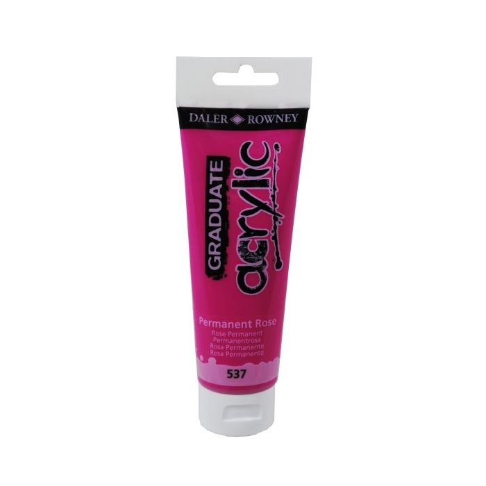 Daler Rowney Graduate Pintura Acrilica - Tubo de Plastico - 120ml - Color Rosa Permanente