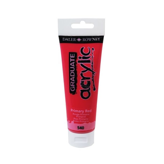 Daler Rowney Graduate Pintura Acrilica - Tubo de Plastico - 120ml - Color Rojo Primario