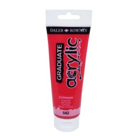 Daler Rowney Graduate Pintura Acrilica - Tubo de Plastico - 120ml - Color Carmesi