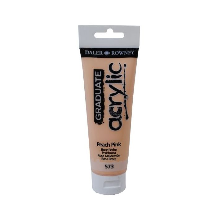 Daler Rowney Graduate Pintura Acrilica - Tubo de Plastico - 120ml - Color Rosa Melocoton
