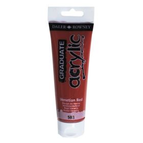 Daler Rowney Graduate Pintura Acrilica - Tubo de Plastico - 120ml - Color Rojo Veneciano