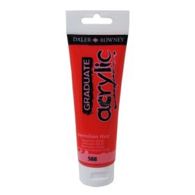 Daler Rowney Graduate Pintura Acrilica - Tubo de Plastico - 120ml - Color Bermellon