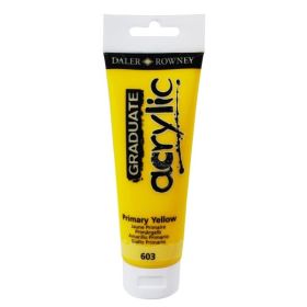 Daler Rowney Graduate Pintura Acrilica - Tubo de Plastico - 120ml - Color Amarillo Primario