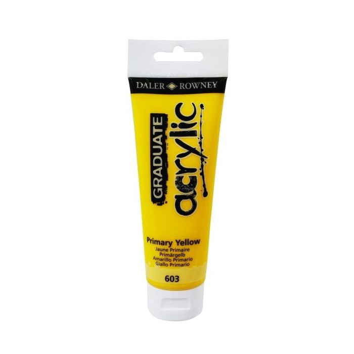 Daler Rowney Graduate Pintura Acrilica - Tubo de Plastico - 120ml - Color Amarillo Primario