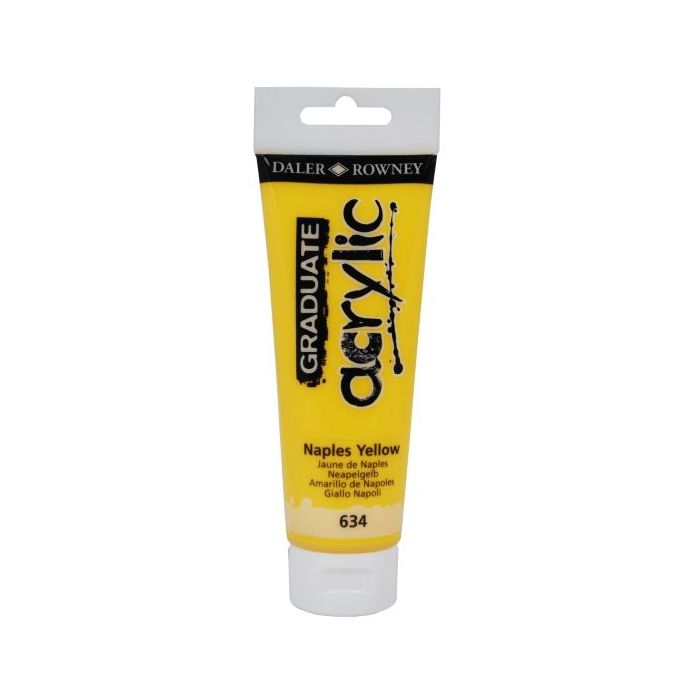 Daler Rowney Graduate Pintura Acrilica - Tubo de Plastico - 120ml - Color Amarillo de Napoles