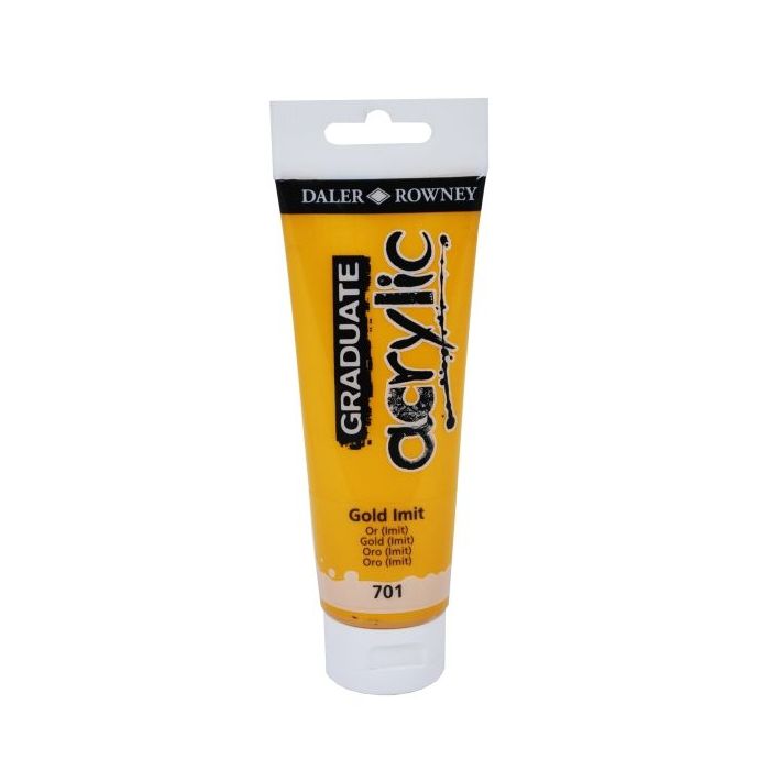 Daler Rowney Graduate Pintura Acrilica - Tubo de Plastico - 120ml - Color Imitacion Oro