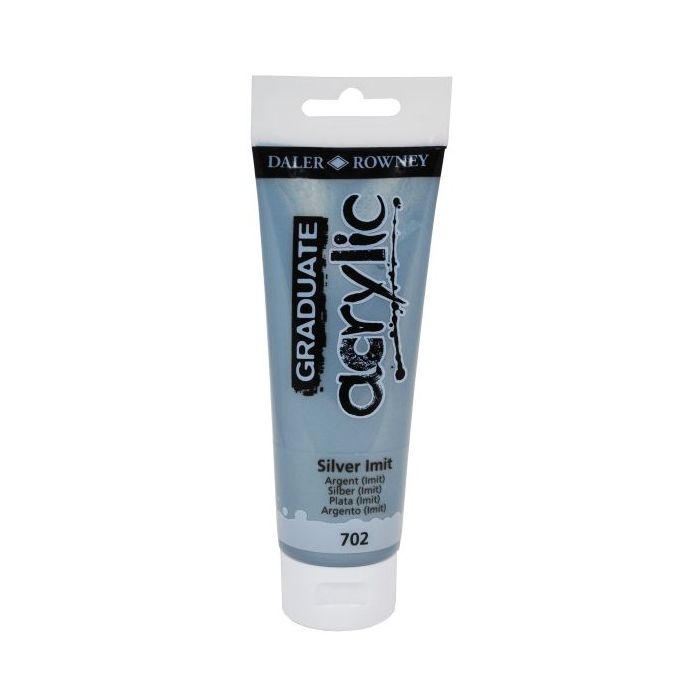 Daler Rowney Graduate Pintura Acrilica - Tubo de Plastico - 120ml - Color Imitacion Plata