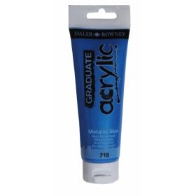 Daler Rowney Graduate Pintura Acrilica - Tubo de Plastico - 120ml - Color Azul Metalico