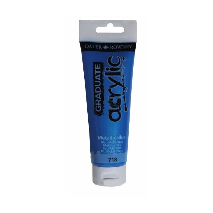 Daler Rowney Graduate Pintura Acrilica - Tubo de Plastico - 120ml - Color Azul Metalico